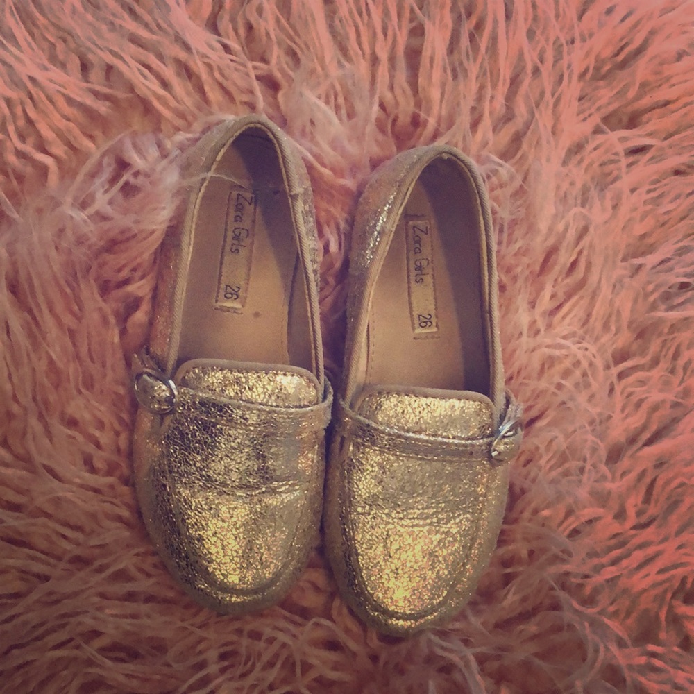 Zara Girls Gold flats